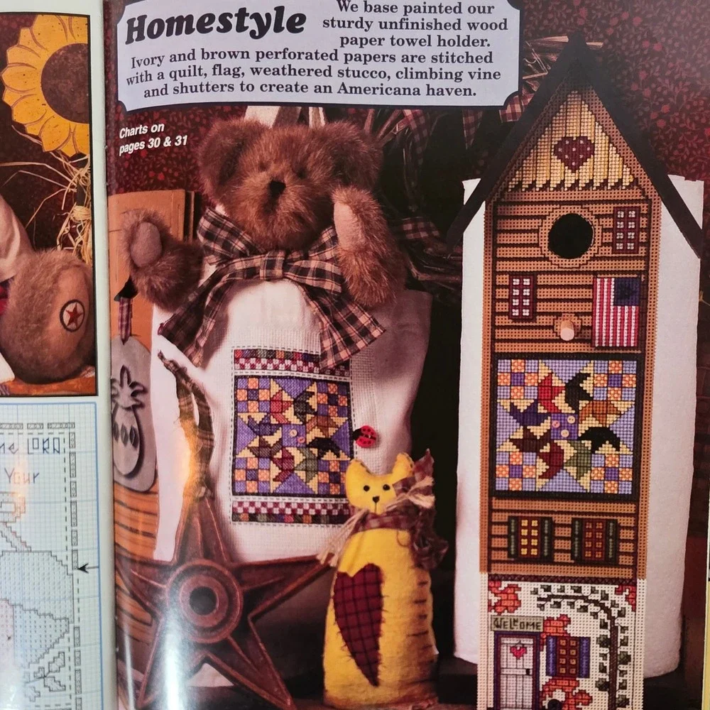 Cross Country Stitching April 2006 Cross Stitch Patterns Primitive Folk Art OOP